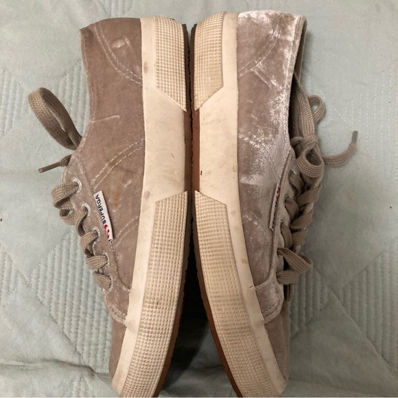 Superga Velvet Sneakers Skate Shoes Womens Size 7 Beige Tan S00DJRO - Picture 9 of 16